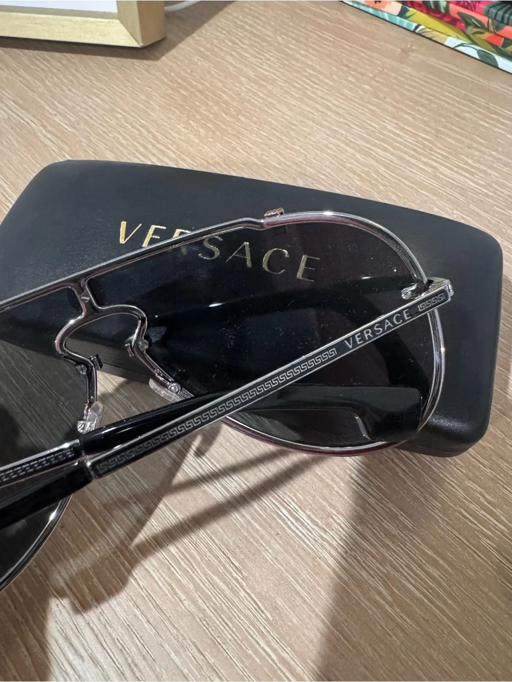 Versace Black Shield Sunglasses with Medusa Detail